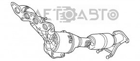 Коллектор выпускной с катализатором Ford Focus mk3 11-18 2.0 заломан болт, порвана сетка на гофре