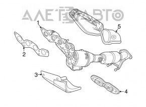 Коллектор выпускной с катализатором Ford Focus mk3 11-18 2.0 заломан болт, порвана сетка на гофре