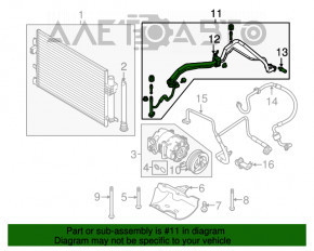 Трубка кондиционера печка-конденсер Ford Focus mk3 11-18 2.0 с датчиком, длинная