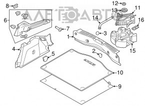 Пол багажника Ford Focus mk3 11-18 5d черный