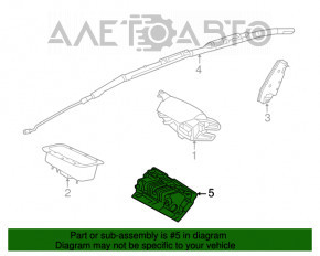 Airbag-ul genunchiului pentru șoferul din partea stângă a Ford Focus mk3 11-18, negru, ruginit.