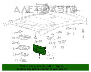 Козырек левый Ford Focus mk3 11-18 2 фонаря серый, без крючка, без заглушки, трещина на креплении, под химчистку