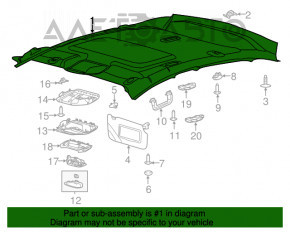 Tapiserie tavan Ford Focus mk3 11-18 5d gri fără geam panoramic, pentru curățare, cute