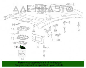 Plafonul de iluminare din spate pentru Ford Focus mk3 11-18, gri