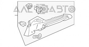 Накладка задней стойки левая Ford Focus mk3 11-18 5d черная