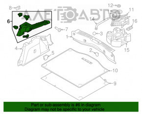 Накладка задней стойки левая Ford Focus mk3 11-18 5d черная