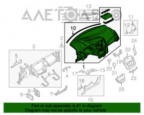 Торпедо передняя панель голая Ford Focus mk3 11-14