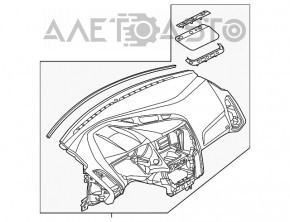 Torpedo panoul frontal fără AIRBAG Ford Focus mk3 11-14 pre-restilizare, zgârieturi, prindere ruptă, fără capace