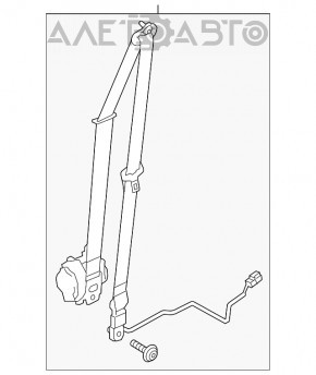 Centura de siguranță pentru pasageri cu tensionator Ford Focus mk3 11-18 negru mat