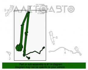 Centura de siguranță pentru pasageri cu tensionator Ford Focus mk3 11-18 negru mat