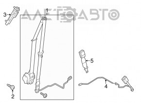 Centura de siguranță pentru pasageri cu tensionator Ford Focus mk3 11-18 negru mat