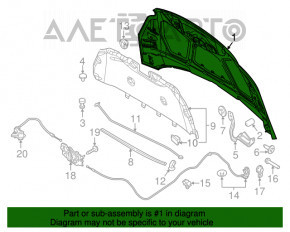 Capota goală Ford Focus mk3 11-14 pre-restilizare, argintie UX, lovită