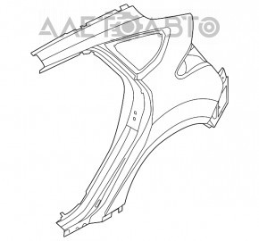 Четверть крыло задняя левая Ford Focus mk3 11-18 5d графит, шпаклевка 0,1-2,0