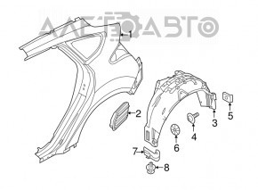 Четверть крыло задняя левая Ford Focus mk3 11-18 5d графит, шпаклевка 0,1-2,0