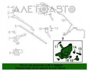 Бачок омывателя Ford Focus mk3 11-18 4d без горловины