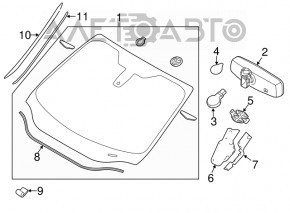 Parbriz Ford Focus mk3 11-18 SUA cu aer pe margine, nisip, lovituri, zgârieturi.