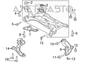 Цапфа со ступицей передняя левая Ford Focus mk3 11-18 гудит подшипник