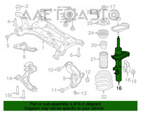 Стойка амортизатора в сборе передняя левая Ford Focus mk3 14-18