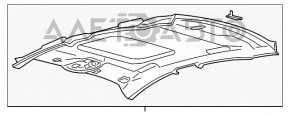 Acoperirea plafonului Ford Fusion mk5 13-16 gri, fără panoramică, potrivit pentru curățare chimică.