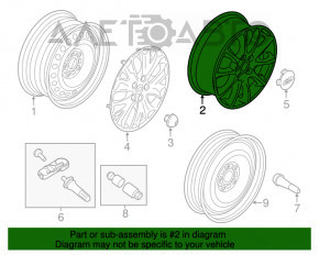 Roată de 16 inch, 5*108 Ford Fusion mk5 13-20 tip 1, margine curbă, vopseaua s-a umflat.