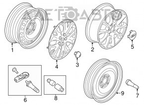 Roată de 16 inch, 5*108 Ford Fusion mk5 13-20 tip 1, margine curbă, vopseaua s-a umflat.