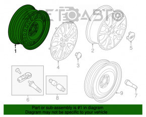 Диск колесный R16 5*108 Ford Fusion mk5 13-20 железный, под прокат, пот покрас