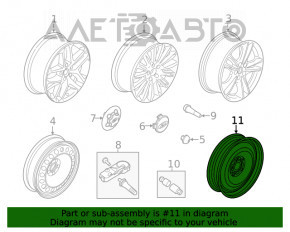 Roata de rezerva de tip roata de rezerva R16 125/80 Ford Fusion mk5 13-