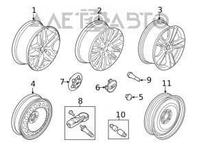 Roata de rezerva de tip roata de rezerva R16 125/80 Ford Fusion mk5 13-