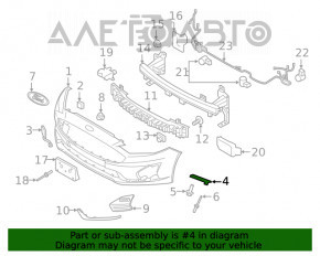 Montare bara fata pe aripa stanga Ford Fusion mk5 17-20 nou OEM original