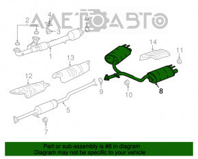 Silentioasa spate cu tevi pentru Honda Accord 13-17 3.5, 2.4 Sport cu capace