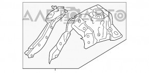 Panoul frontal stânga cu stâlp central pentru Honda Accord 13-17, argintiu.