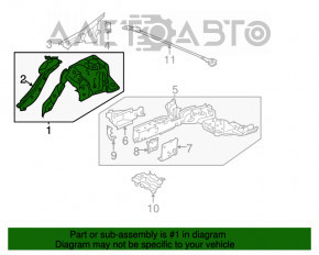 Panoul frontal stânga cu stâlp central pentru Honda Accord 13-17, argintiu.