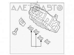 Blocul de siguranțe sub torpedou pentru Honda Accord 13-17 2.4 are prinderea ruptă.