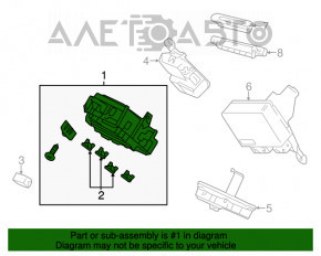 Blocul de siguranțe sub torpedou pentru Honda Accord 13-17 2.4 are prinderea ruptă.