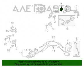 Maner exterior blocat, stânga față, Honda Accord 18-22