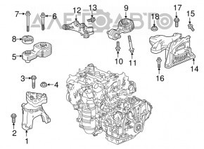 Perna motorului dreapta inferioară Honda Accord 18-22 1.5T