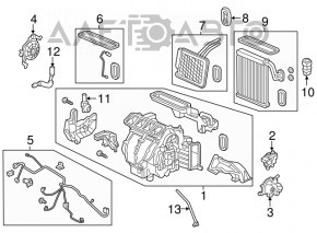 Actuatorul motorului care acționează ventilatorul de încălzire și aer condiționat pentru Honda Civic X FC 16-21.