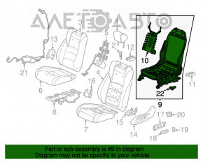 Водительское сидение Honda Accord 18-22 без airbag, механич, тряпка черная