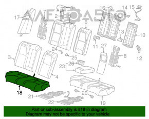 Bancheta din spate a doua rând Honda Accord 18-22, material textil gri.