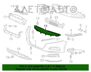 Capacul superior al bara fata pentru Honda Accord 18-22, nou, original OEM