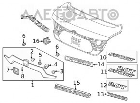 Молдинг крышки багажника Honda Accord 18-22