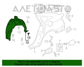 Aripa spate stânga Honda Accord 18-22 EX-L, Hybrid, Touring, ruptă