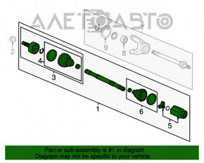 Привод полуось передняя правая Honda Accord 18-22 1.5T порван пыльник внутренней гранаты