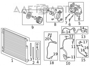 Compresorul de aer condiționat al încălzitorului Honda Civic X FC 16-21 2.0 manuală