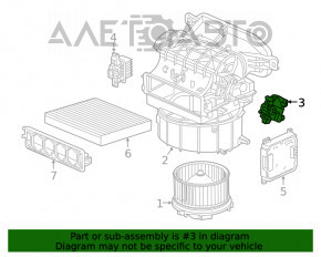 Motorul actuatorului care controlează ventilatorul de încălzire și ventilație pentru Honda Civic X FC 16-21.