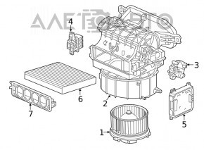 Motorul actuatorului care controlează ventilatorul de încălzire și ventilație pentru Honda Civic X FC 16-21.