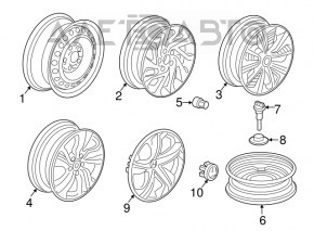 Capac roată R16 Honda Civic X FC 16-18