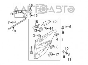 Controlul geamului electric din spate dreapta pentru Hyundai Sonata 11-15, negru.