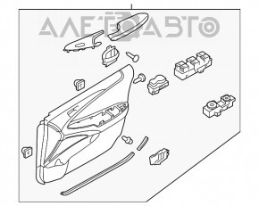 Capacul ușii, cartela frontală stânga Hyundai Sonata 11-15 piele bej.