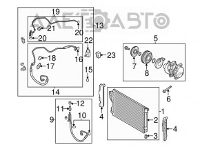 Compresorul de aer condiționat al cuptorului Hyundai Sonata 11-15